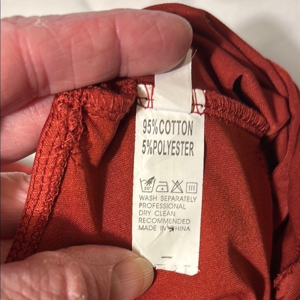One-Piece Rust Orange Ruffle Swimsuit Romper size L - Picture 11 of 12